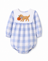 Unisex Puppy & Pumpkin Gingham Bubble