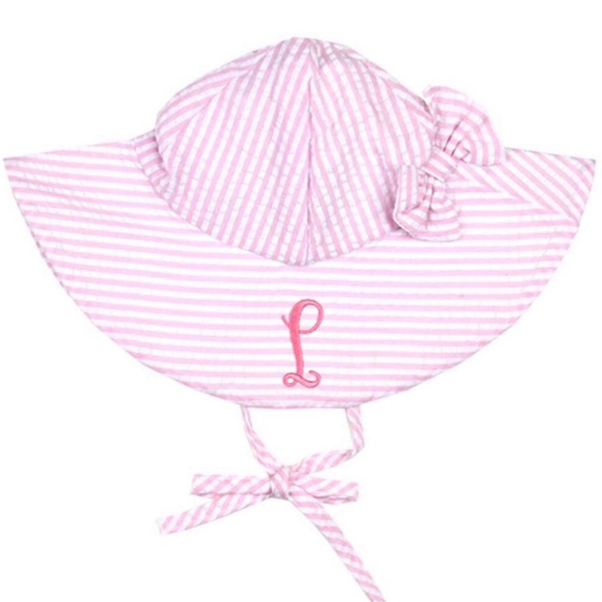 Pink Seersucker Sun Hat