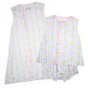Blue Floral Scalloped Swing Set