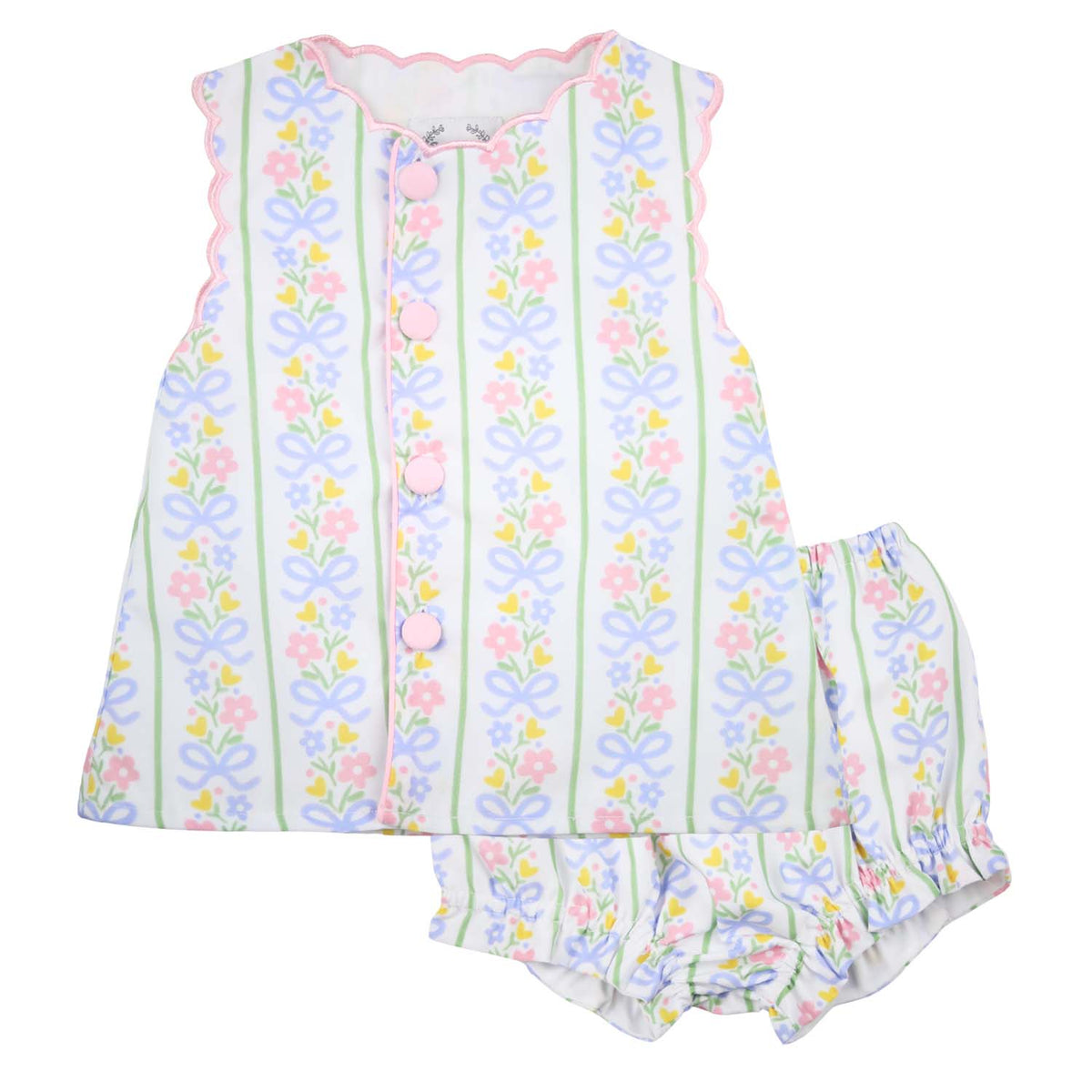 Blue Floral Scalloped Swing Set