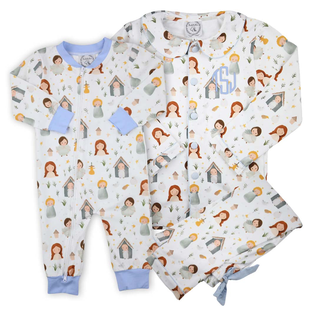 Unisex Nativity Zip Romper