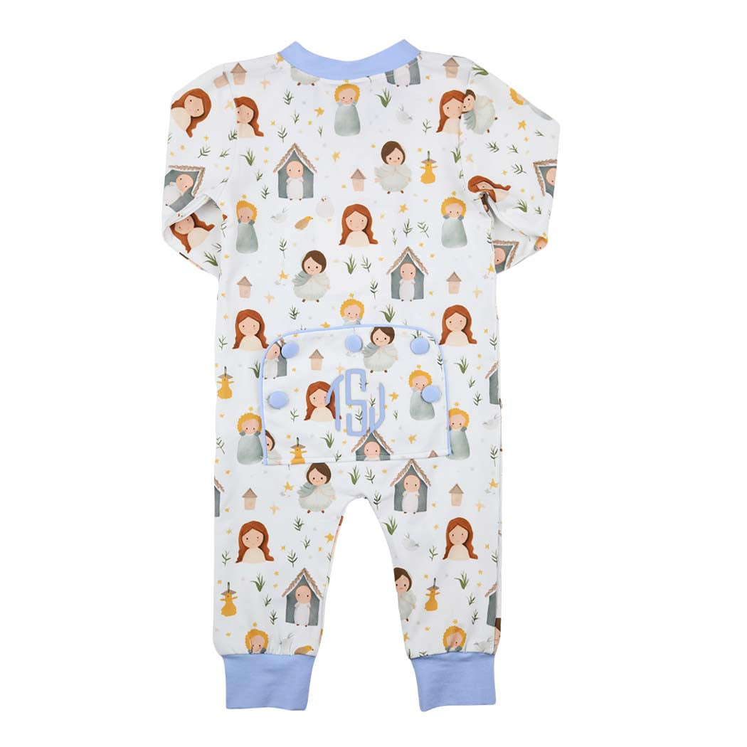 Unisex Nativity Zip Romper