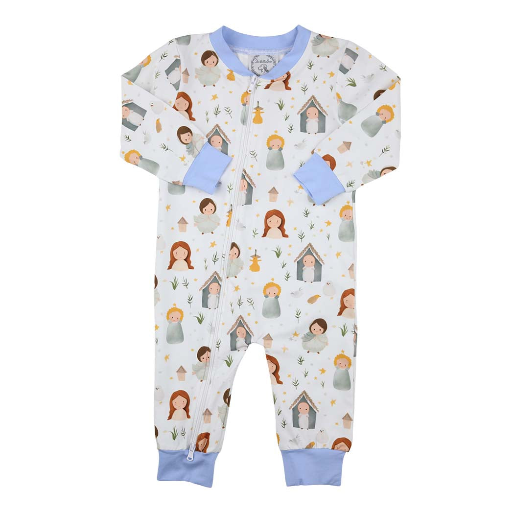 Unisex Nativity Zip Romper