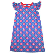 Navy Apple & Vine Printed Dress