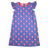 Navy Apple & Vine Printed Dress