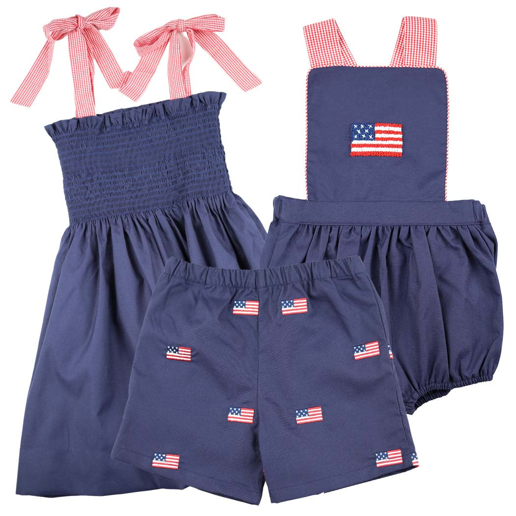 Patriotic Flag Print Shorts