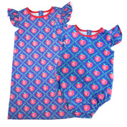 Navy Apple & Vine Printed Bubble