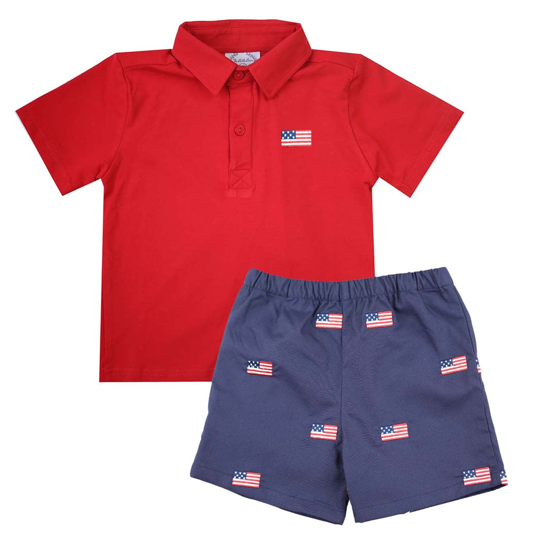 Patriotic Flag Print Shorts