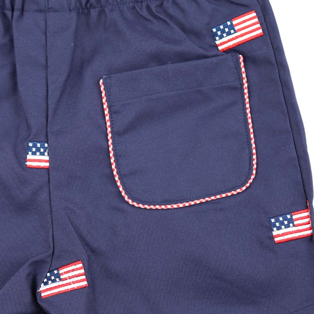 Patriotic Flag Print Shorts