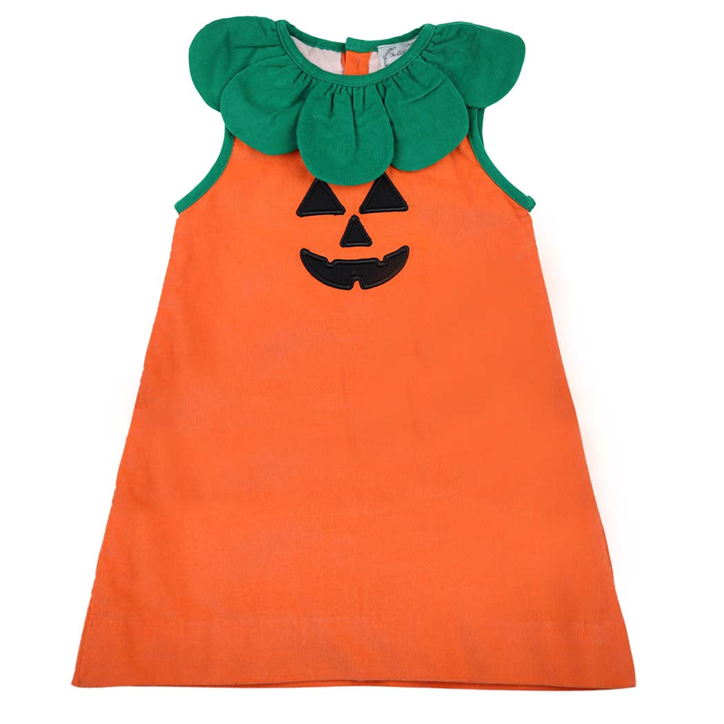 Orange Corduroy Jack-O-Lantern Dress