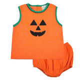 Boys Orange Corduroy Jack-O-Lantern Bloomer Set