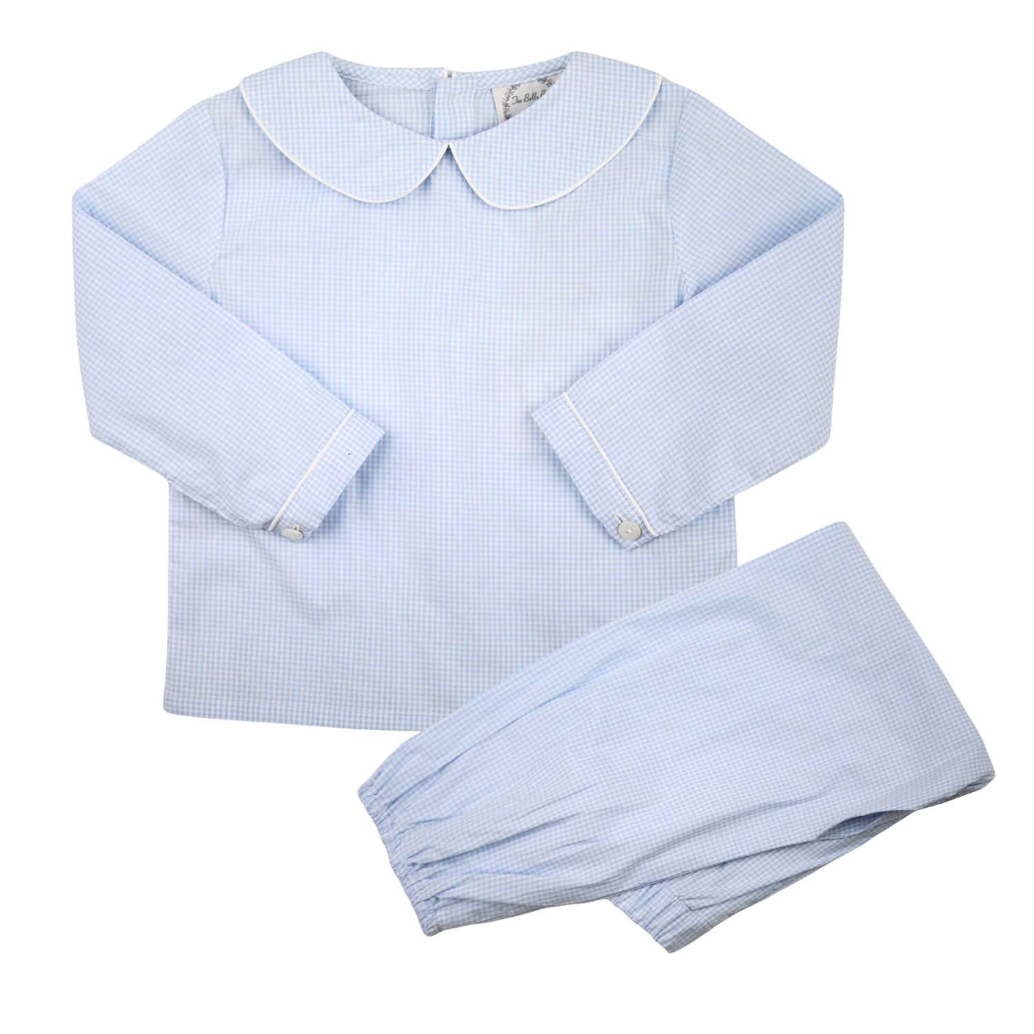 Blue Gingham Pant Set