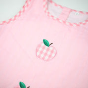 Pink Gingham Apple Appliqué Dress