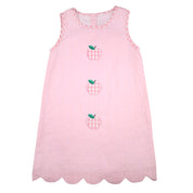 Pink Gingham Apple Appliqué Dress