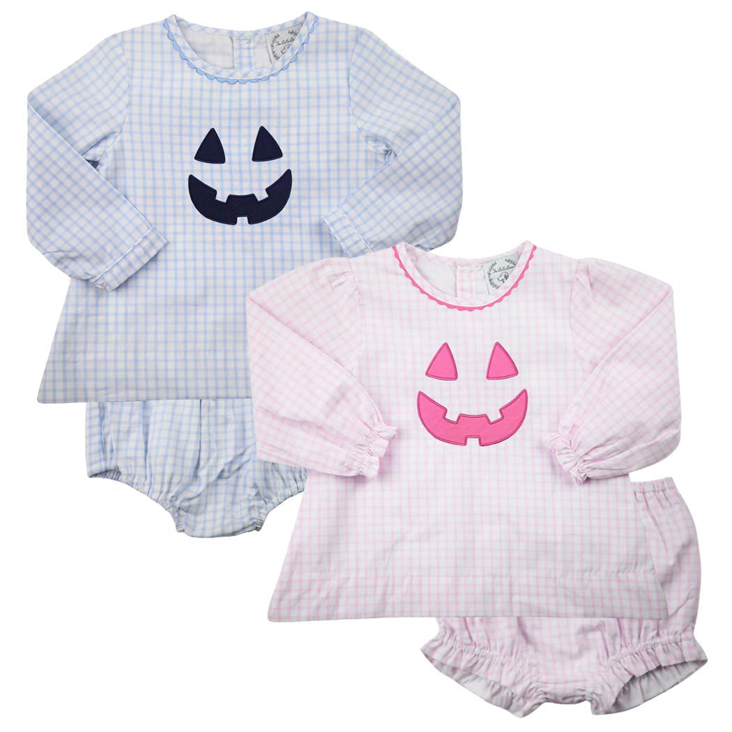 Blue Boo-Tastic Jack-O-Lantern Bloomer Set
