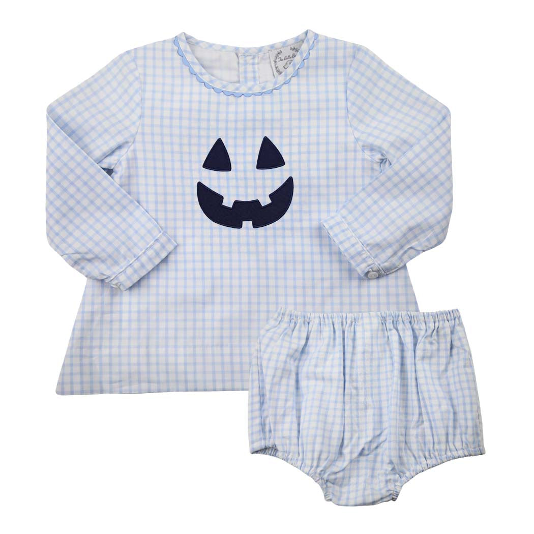 Blue Boo-Tastic Jack-O-Lantern Bloomer Set