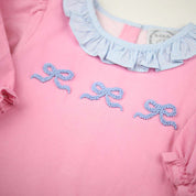 Pink Corduroy Bow Romper