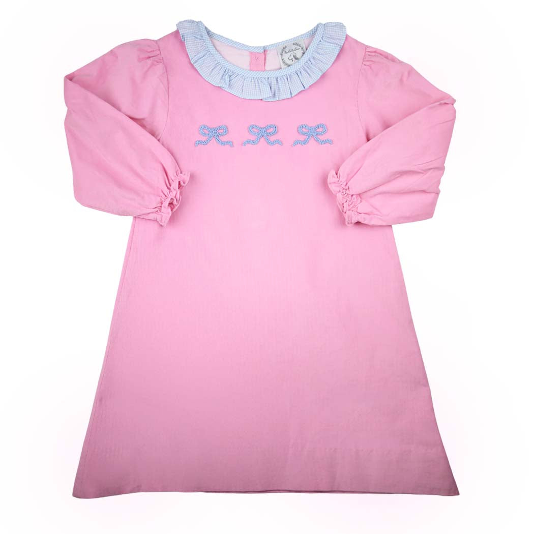 Pink Corduroy Bow Dress