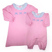 Pink Corduroy Bow Romper