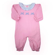 Pink Corduroy Bow Romper