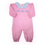 Pink Corduroy Bow Romper