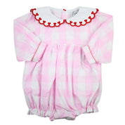 Pink Gingham Heart Bubble