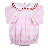 Pink Gingham Heart Bubble