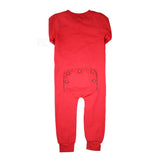 Boys Red Tartan Trim Zip Romper