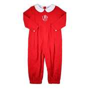 Valentine's Day Red Corduroy Unisex Romper