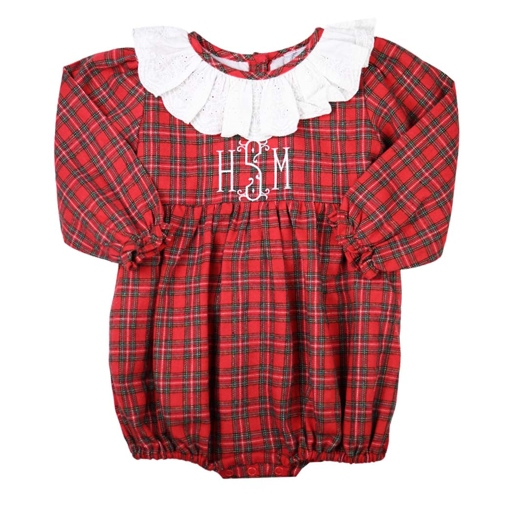 Christmas Plaid Lace Bubble