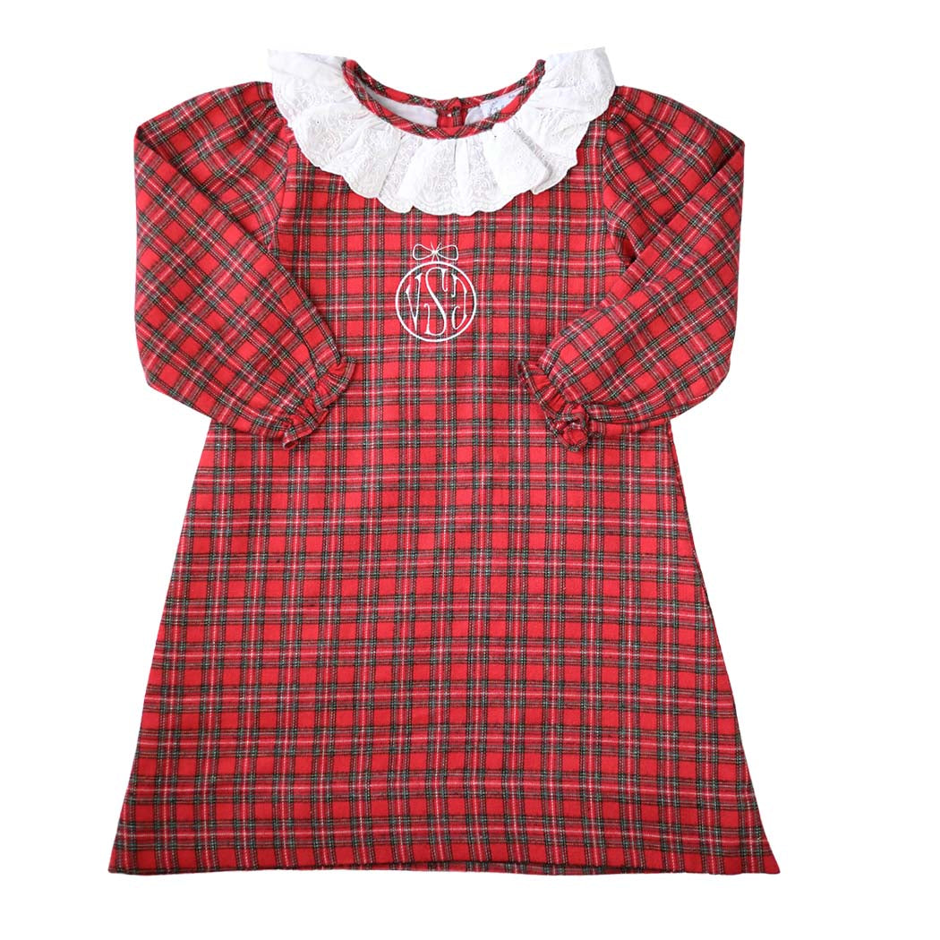 Christmas Plaid Lace Dress