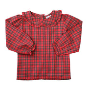 Girl Christmas Plaid Top