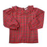 Girl Christmas Plaid Top