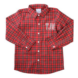 Christmas Plaid Button-Down Shirt