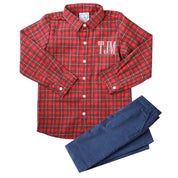 Christmas Plaid Button-Down Shirt