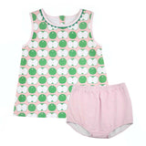 Girls Green Apple Print Swing Set