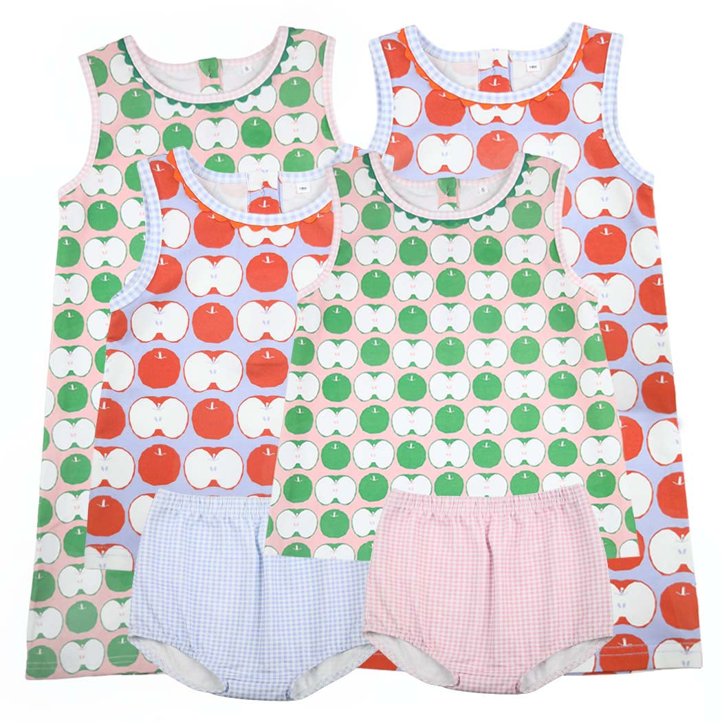 Girls Green Apple Print Swing Set
