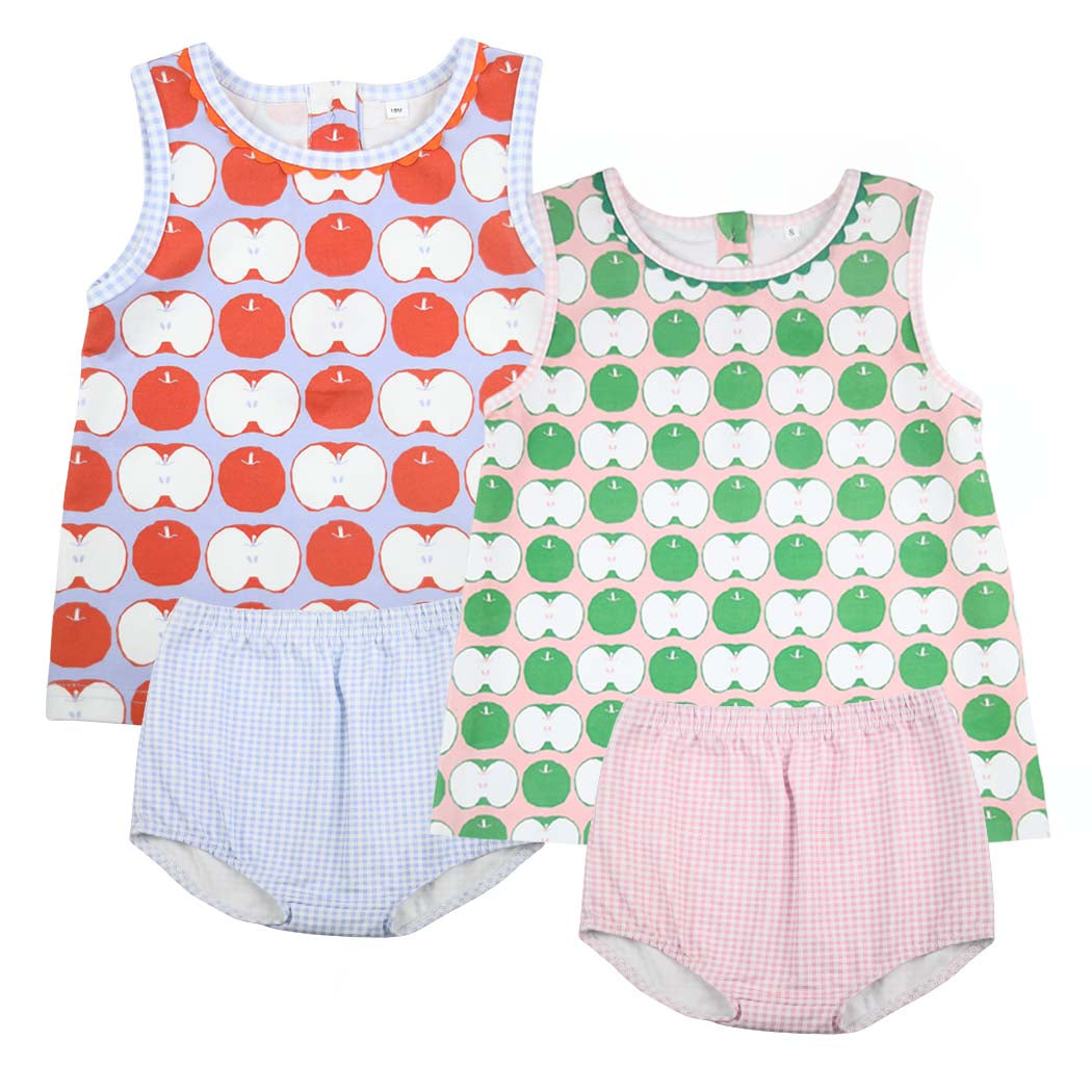 Girls Green Apple Print Swing Set