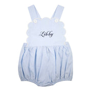 Blue Gingham Scalloped Bubble