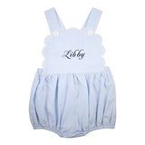 Blue Gingham Scalloped Bubble