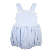 Blue Gingham Scalloped Bubble