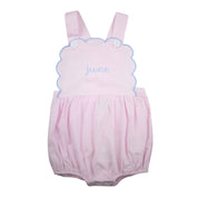 Pink Gingham Scalloped Bubble
