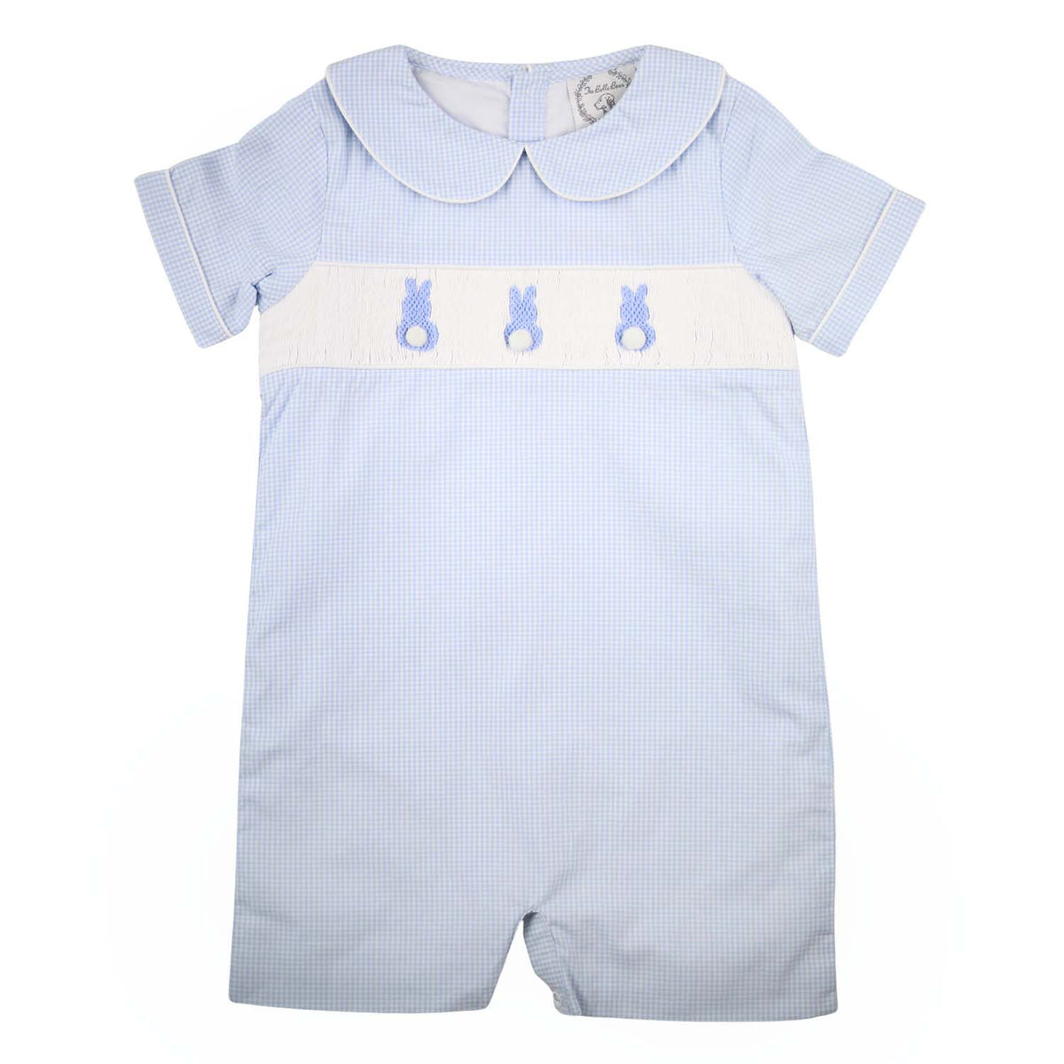 Easter Blue Gingham Bunny Shortall