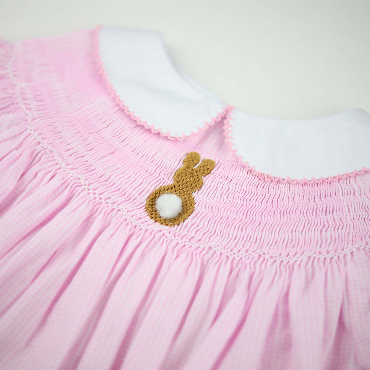 Easter Pink Gingham Bunny Swing Set