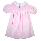 Easter Smocked Pink Gingham Bunny Dress