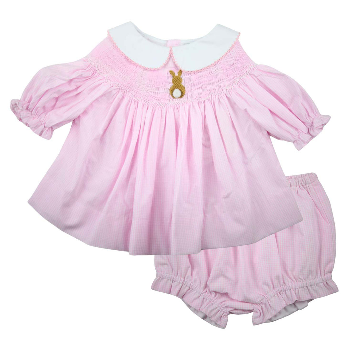 Easter Pink Gingham Bunny Swing Set