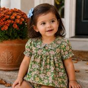 Girls Green Floral Swing Set