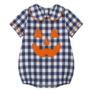 Boys Navy Gingham Jack 'O Lantern Bubble