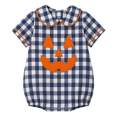 Boys Navy Gingham Jack 'O Lantern Bubble
