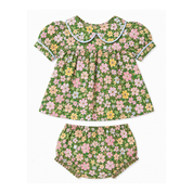 Girls Green Floral Swing Set